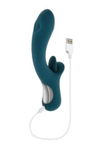 Vibrador de silicona recargable con estimulador del clítoris Playboy Harmony