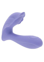Vibrador doble recargable de silicona con pulsaciones y control remoto Playboy Lilac Fantasy