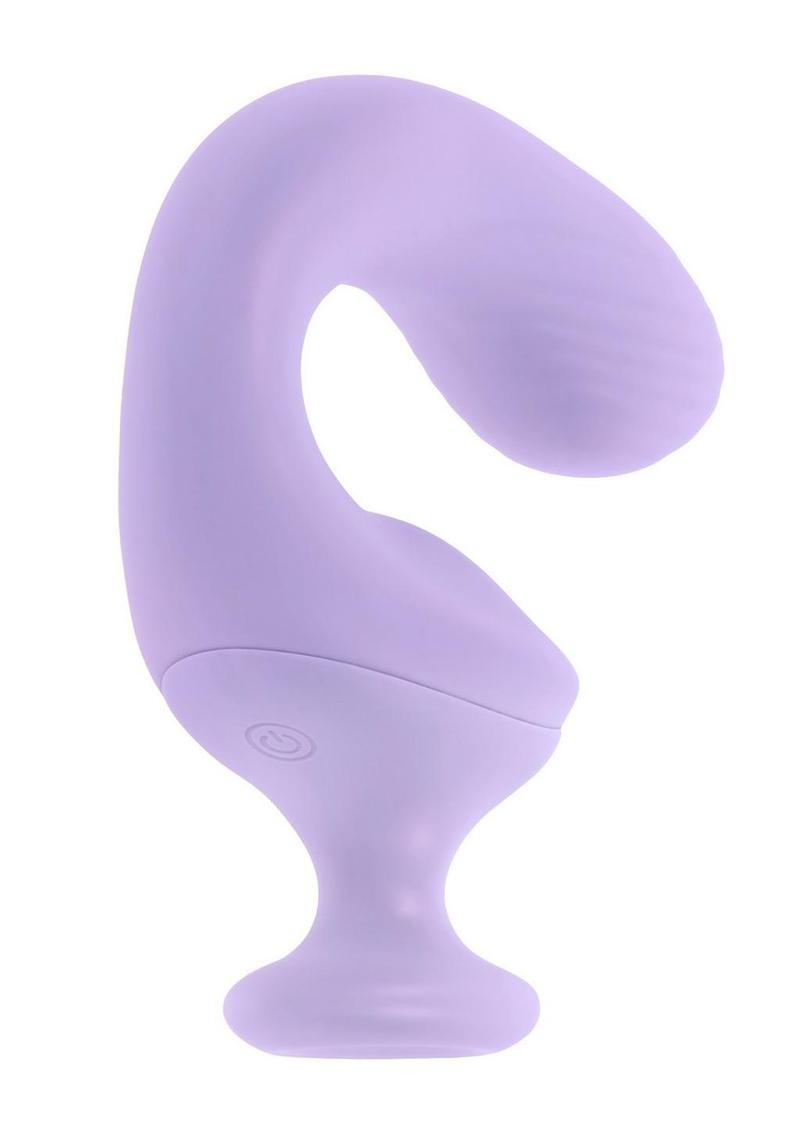 Vibrador doble de silicona recargable Rev Me Up de Playboy con estimulador del clítoris