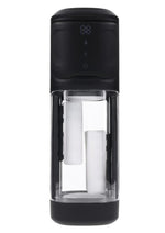 Playboy Side Piece Rechargeable Silicone Warming Sliding Stroker - Black