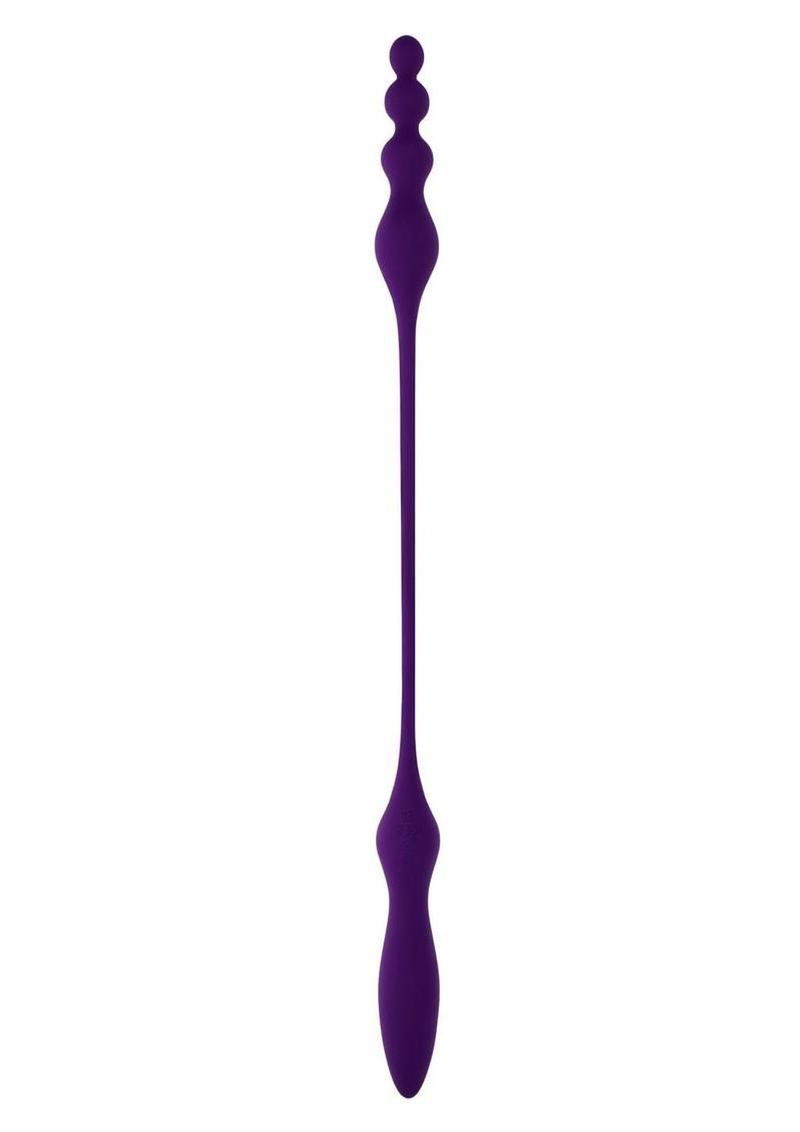 Plug anal y vibrador de silicona recargable de doble extremo Playboy This and That