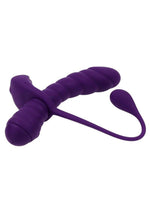Playboy Twisted Playground Rechargeable Silicone Dual Vibrator with Detachable C-Ring Anal Tail