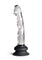 Pleasure Crystals Glass Dildo with Silicone Base - Black/Clear - 7in