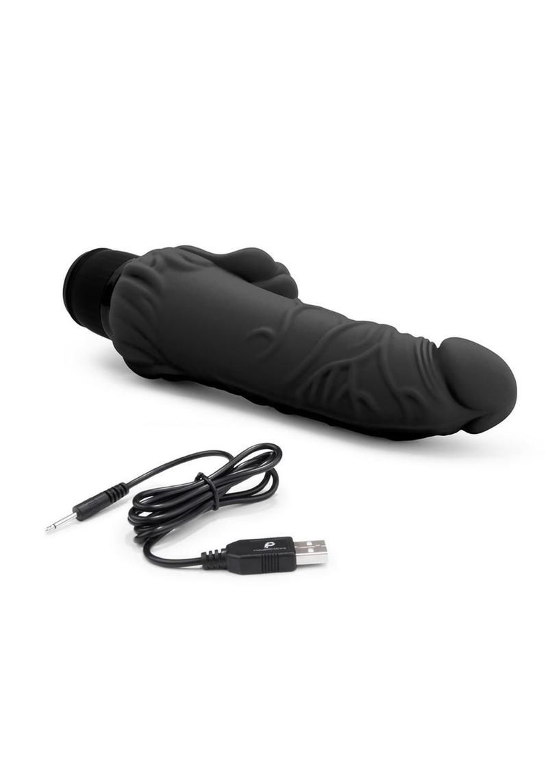 Powercocks Silicone Realistic Vibrator with Clitoral Stimulator