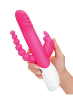 Vibrador de silicona recargable de doble penetración Rabbit Essential