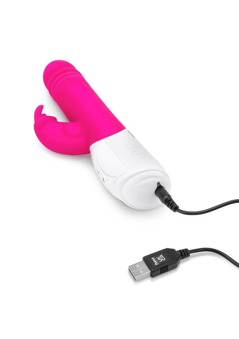 Vibrador de conejo recargable de silicona con estimulación del punto G de Rabbit Essentials