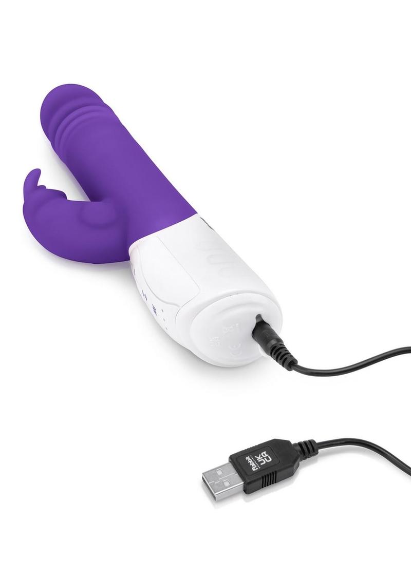 Vibrador de conejo recargable de silicona con estimulación del punto G de Rabbit Essentials