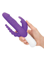 Vibrador de silicona para conejos, recargable, delgado y realista, con doble penetración, de Rabbit Essentials