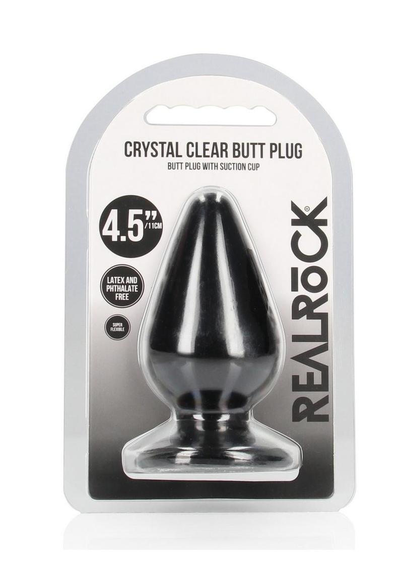 Realrock Crystal Clear Anal Plus - Black/Clear - 4.5in