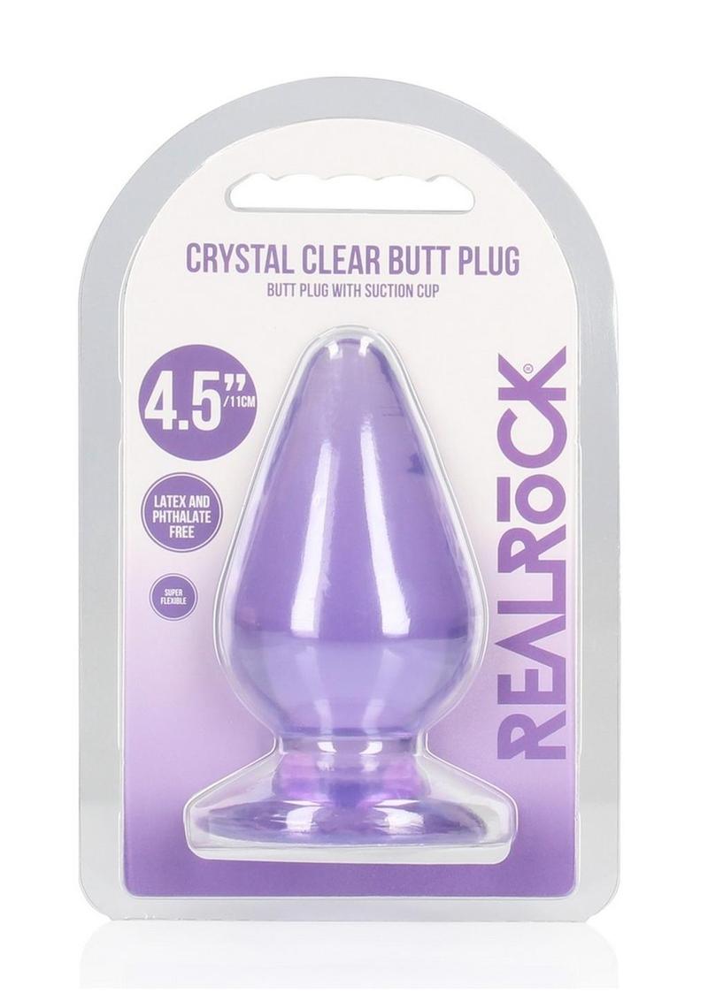 Realrock Crystal Clear Anal Plus - Clear/Purple - 4.5in