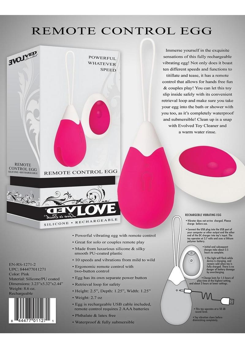 Remote Control Rechargeable Silicone Egg Vibrator