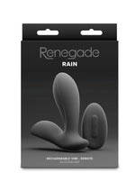 Renegade Rain Rechargeable Silicone Prostate and Taint Massager with Remote Control - Black