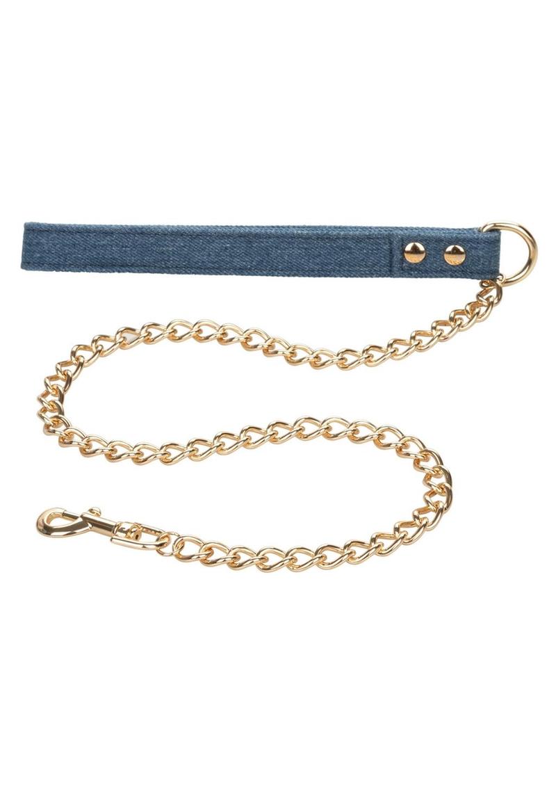 Ride 'Em Premium Denim Collection Collar with Leash