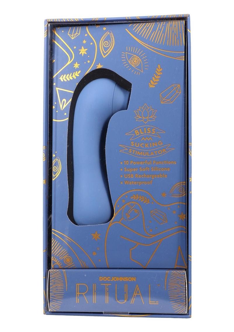 Ritual Bliss Rechargeable Silicone Clitoral Suction Stimulator - Blue