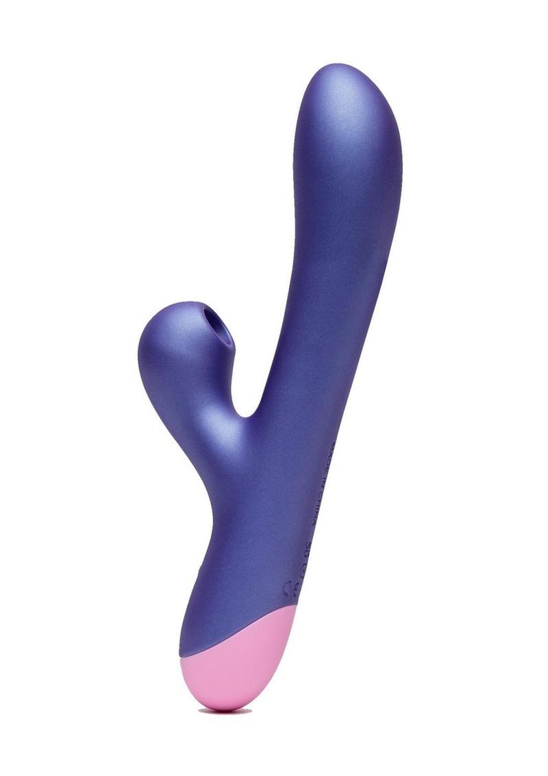 Romp Pulse Rechargeable Silicone Rabbit Vibrator with Pleasure Air - Pink/Purple