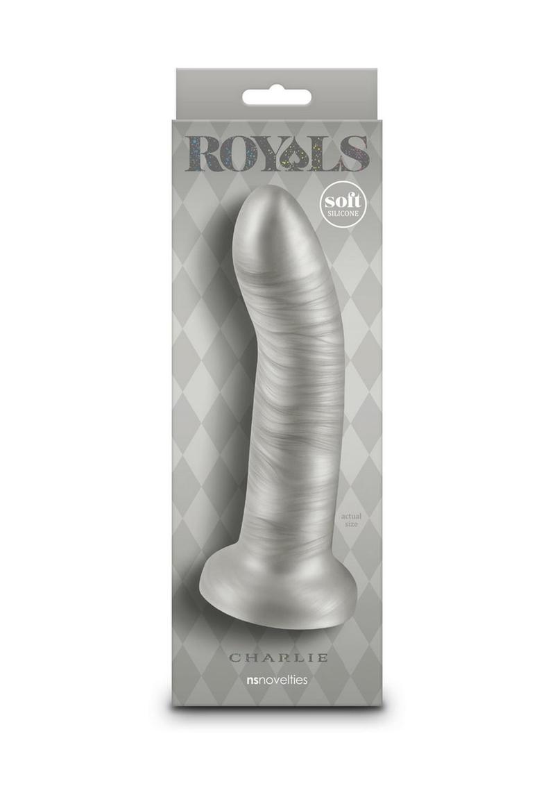 Royals Charlie Silicone Dildo - Silver - 7in