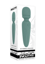 Rumble Wand Rechargeable Silicone Vibrator - Green