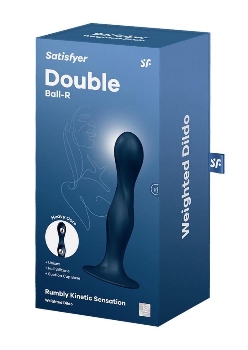 Satisfyer Double Ball-R Silicone Vibrating Balls - Blue/Dark Blue