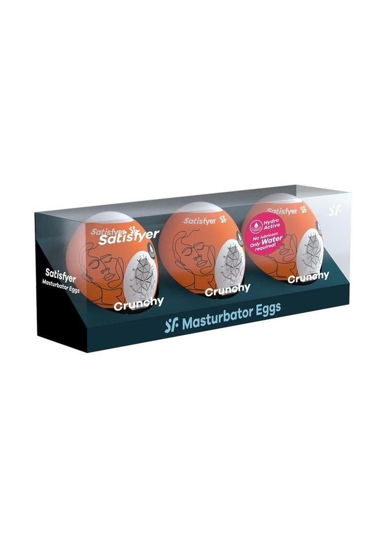 Satisfyer Masturbator Egg 3 Pack Set (Crunchy - Orange