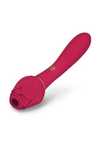 Vibrador de silicona recargable de doble extremo con estimulador del clítoris Secret Kisses Rosegasm Twosome
