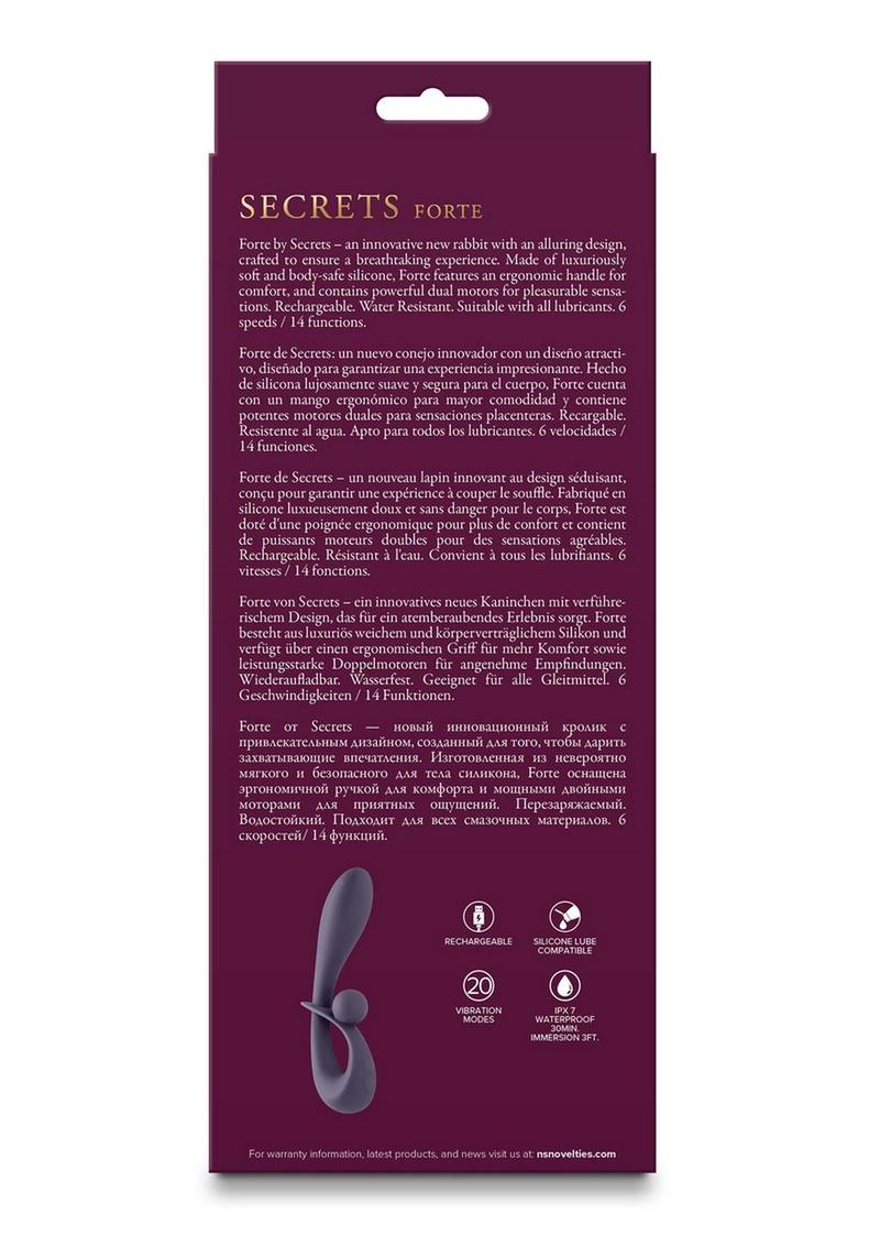 Vibrador de conejo de silicona recargable Secrets Forte