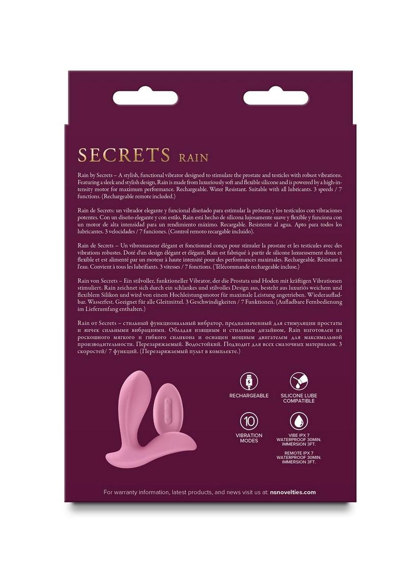 Vibrador de silicona recargable con control remoto Secrets Rain