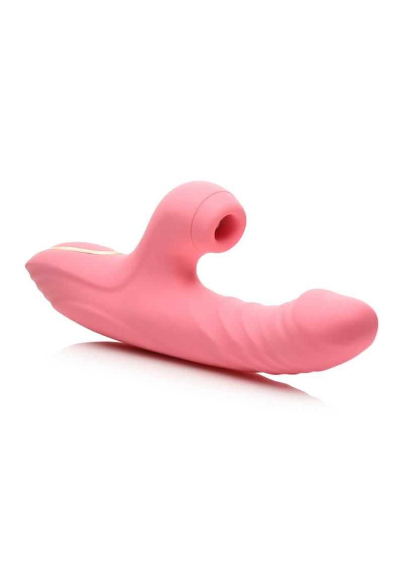 Vibrador conejo de silicona recargable para succionar y empujar Shegasm Candy-Thrust