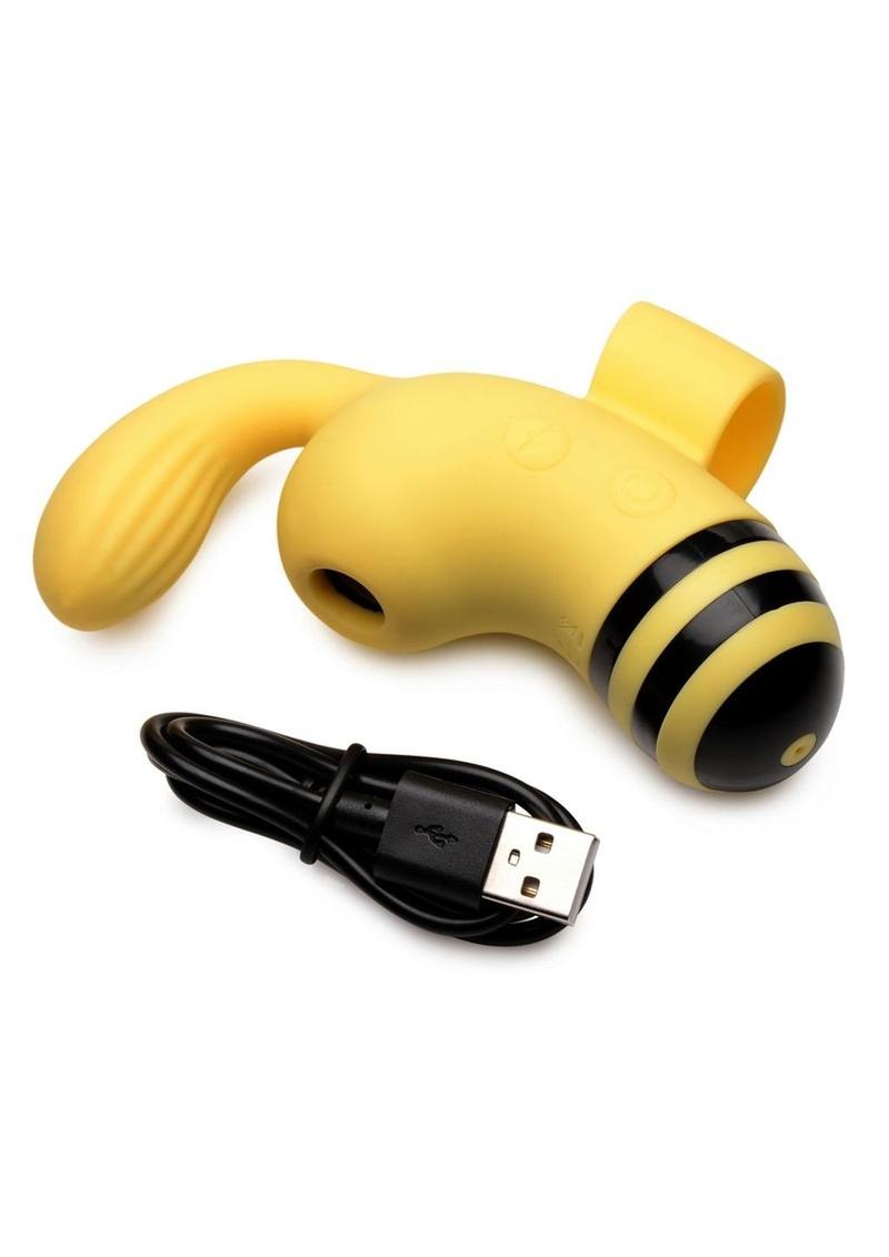 Vibrador de dedo estimulador del clítoris de silicona recargable Sucky Bee de Shegasm