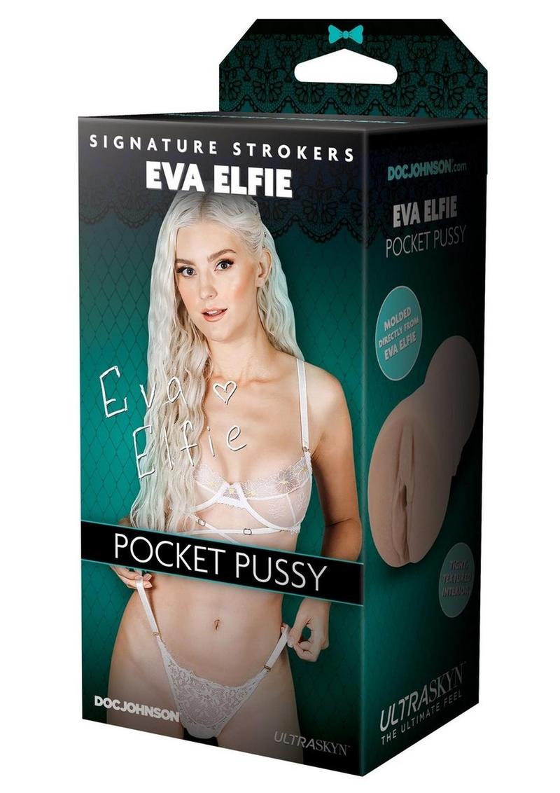 Signature Strokers Eva Elfie Ultraskyn Pocket Masturbator - Pussy - Vanilla