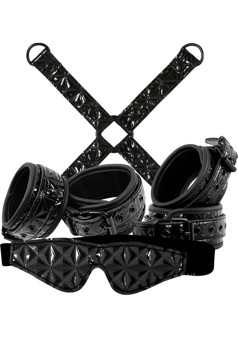 Sinful Bondage Vinyl Kit - Black - Set Of 4