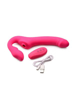 Correa U Licking Vibrador Recargable de Silicona sin Tirantes con Control Remoto