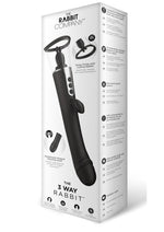 The Rabbit Company The 3 Way Rabbit Rechargeable Silicone Triple Stimulating Vibrator - Black
