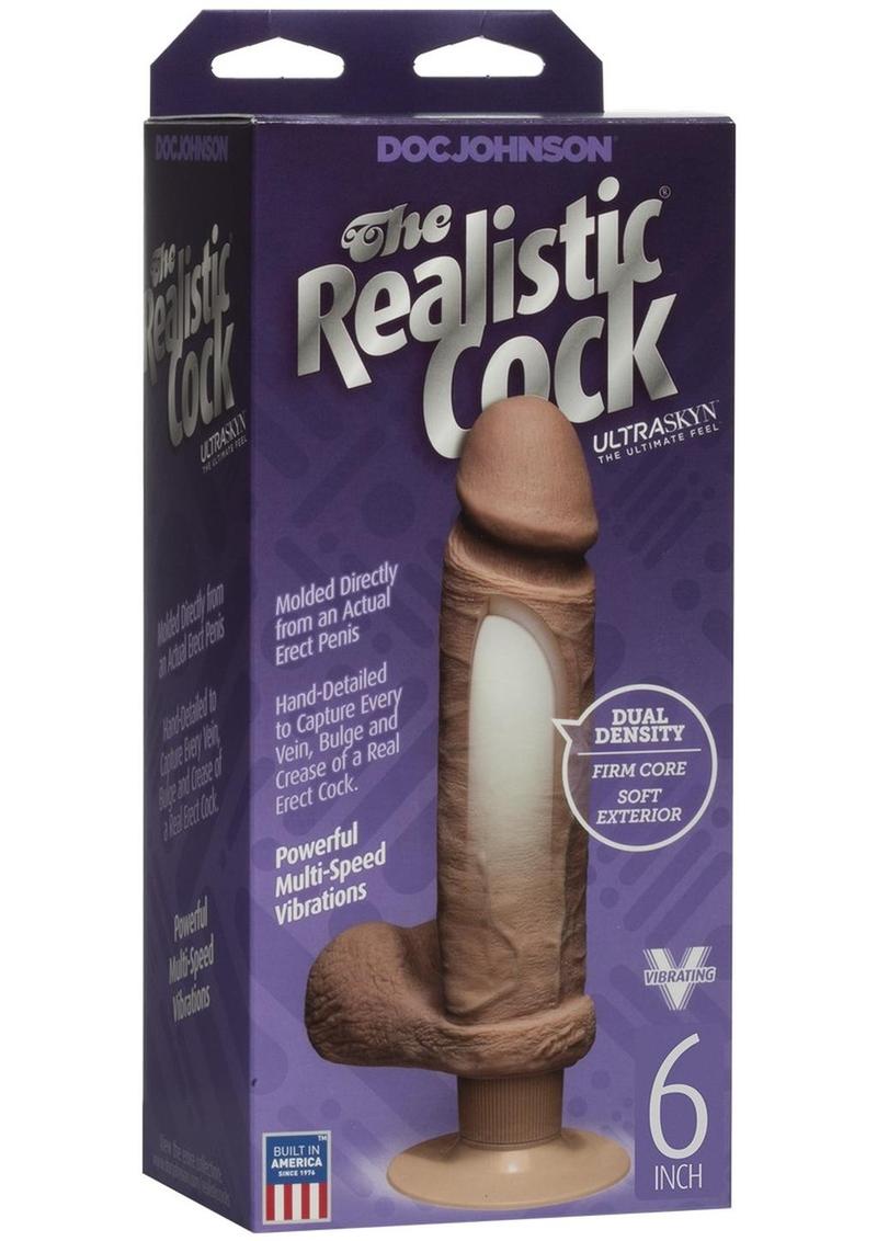 The Realistic Cock Ultraskyn Vibrating Dildo - Caramel - 6in