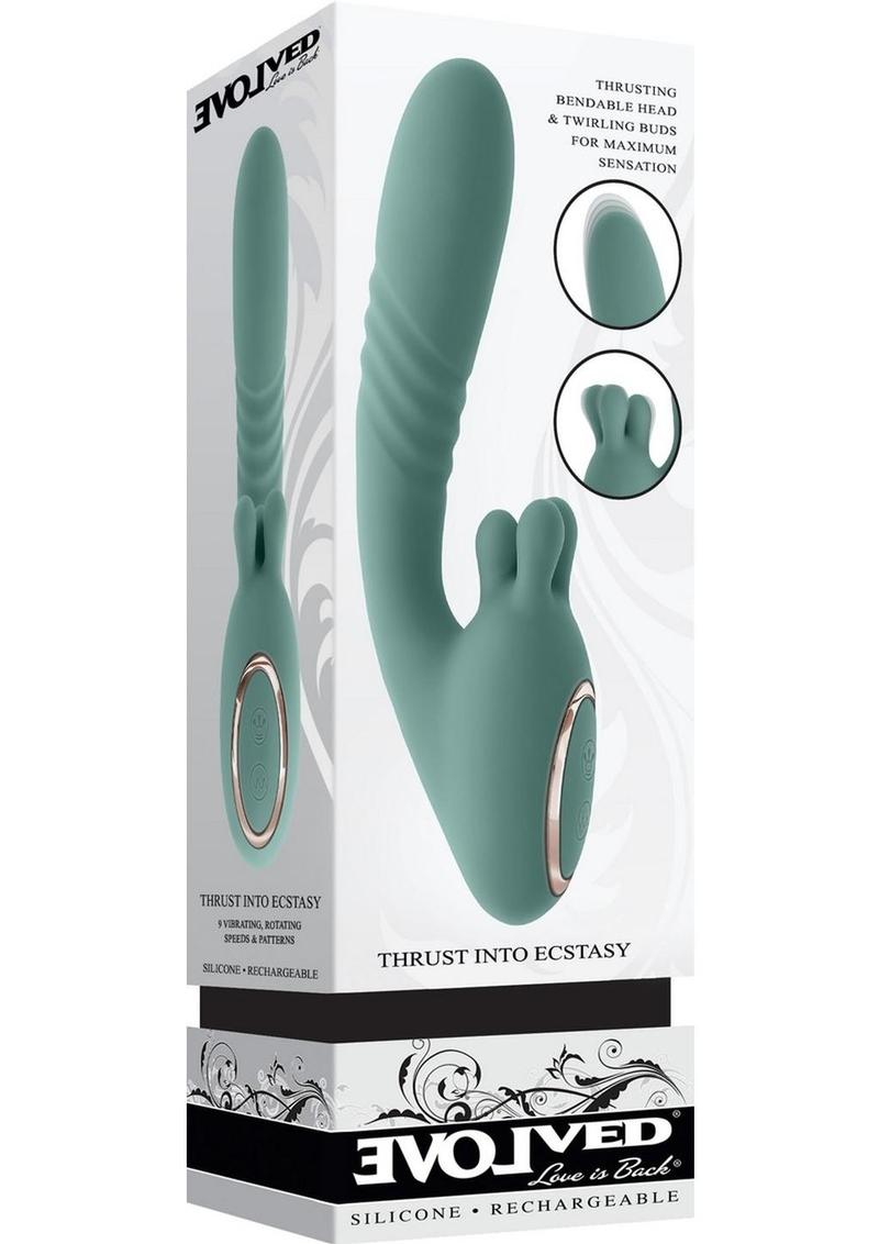 Thrust Into Ecstasy Rechargeable Silicone Dual Vibrator