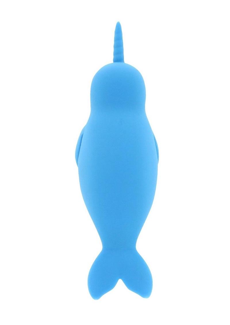 Unihorn Of The Sea Neigh Mo The Narwhal Rechargeable Silicone Vibrator - Blue