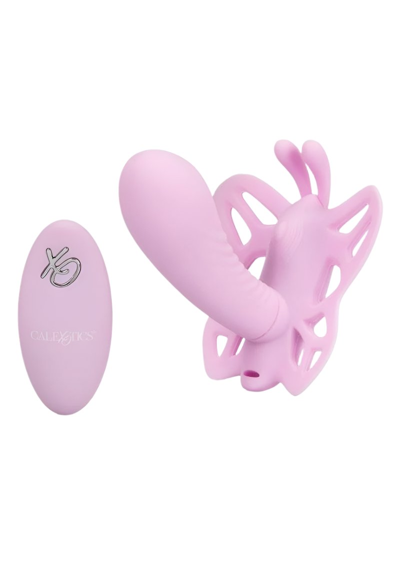 Venus Butterfly Venus G Silicone Rechargeable Strap-On with Remote Control - Pink