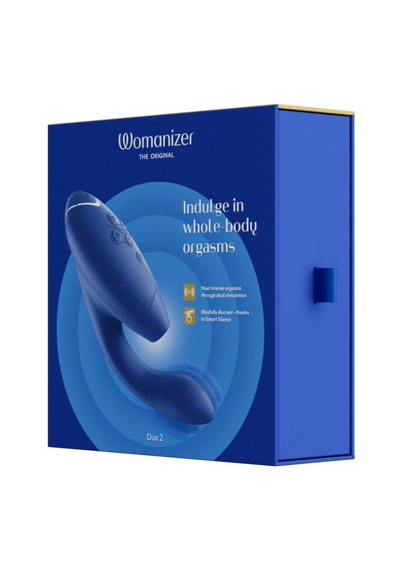 Womanizer Duo 2 Silicone Rechargeable Clitoral and G-Spot Stimulator - Blue