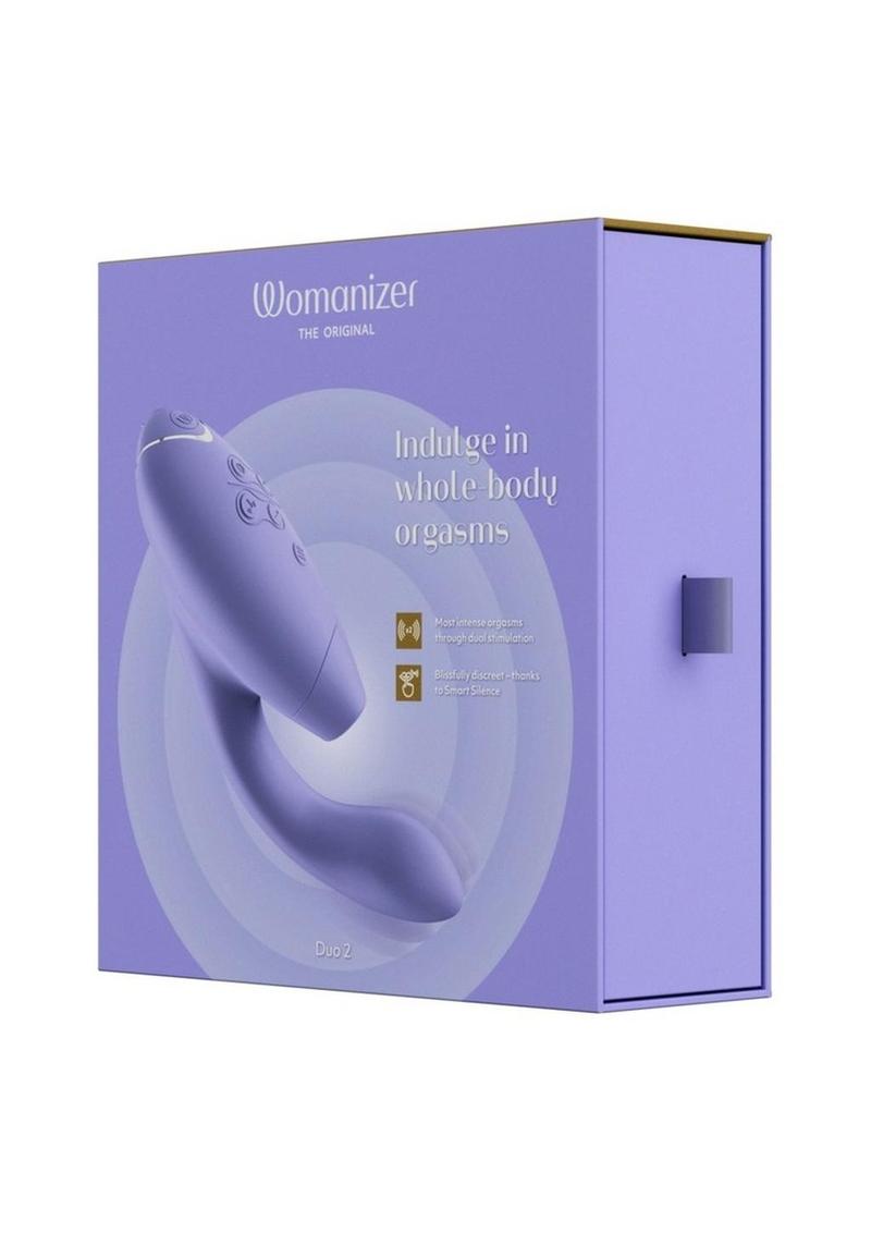 Womanizer Duo 2 Silicone Rechargeable Clitoral and G-Spot Stimulator - Lilac/Purple